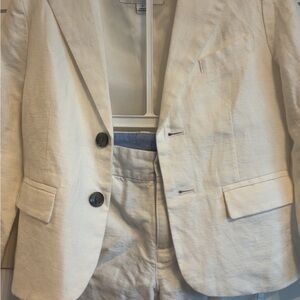 Janie and Jack Classic boys white Linen Blazer and shorts